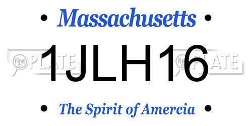 1JLH16 Massachusetts License Plate