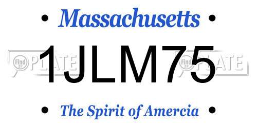 1JLM75 Massachusetts License Plate