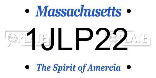 1JLP22 Massachusetts License Plate