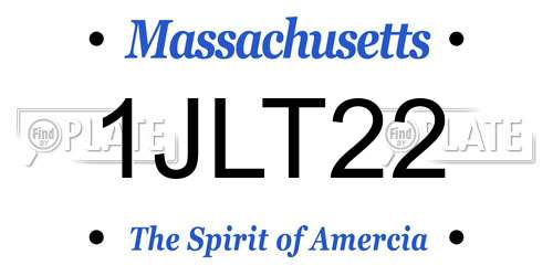 1JLT22 Massachusetts License Plate