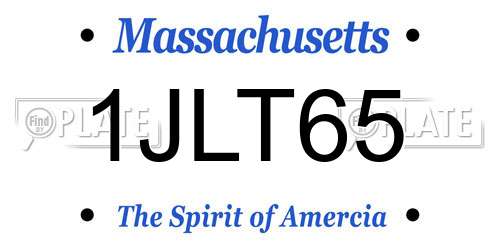 1JLT65 Massachusetts License Plate