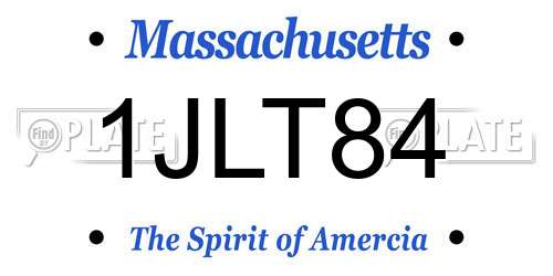 1JLT84 Massachusetts License Plate