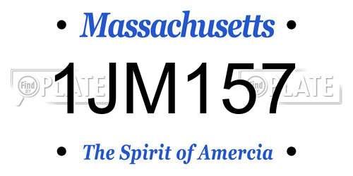 1JM157 Massachusetts License Plate
