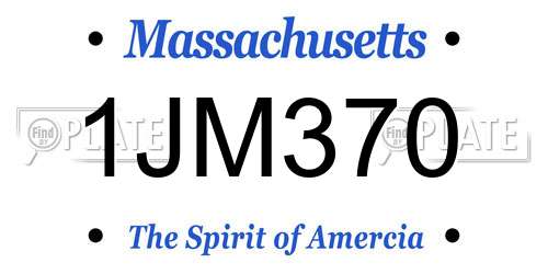 1JM370 Massachusetts License Plate