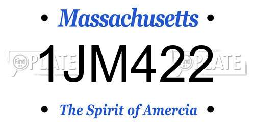 1JM422 Massachusetts License Plate