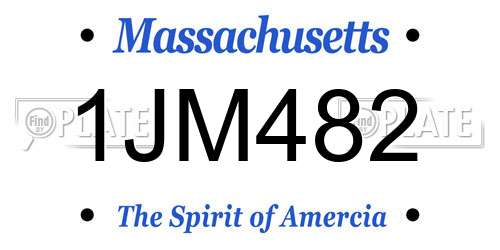 1JM482 Massachusetts License Plate