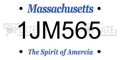 1JM565 Massachusetts License Plate