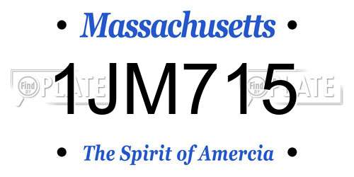1JM715 Massachusetts License Plate