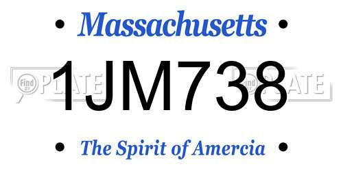 1JM738 Massachusetts License Plate
