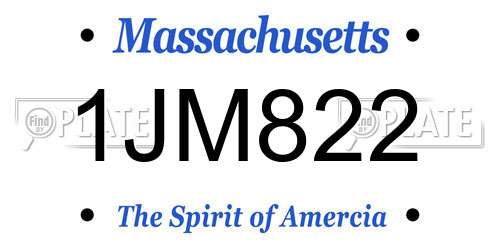 1JM822 Massachusetts License Plate
