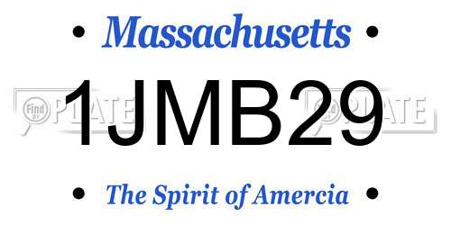 1JMB29 Massachusetts License Plate