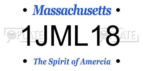 1JML18 Massachusetts License Plate