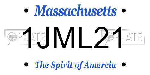 1JML21 Massachusetts License Plate