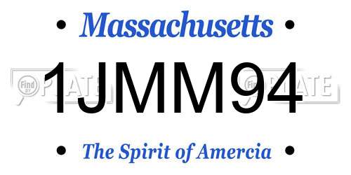 1JMM94 Massachusetts License Plate
