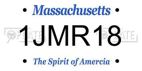 1JMR18 Massachusetts License Plate