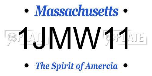 1JMW11 Massachusetts License Plate