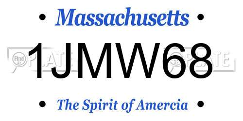 1JMW68 Massachusetts License Plate