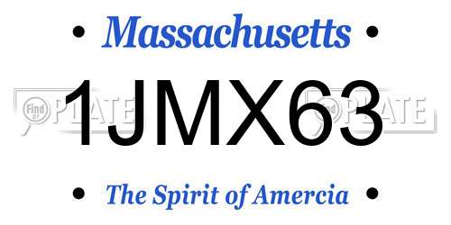 1JMX63 Massachusetts License Plate