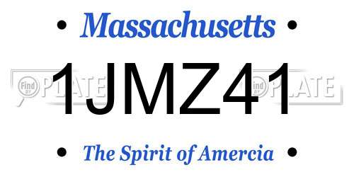 1JMZ41 Massachusetts License Plate