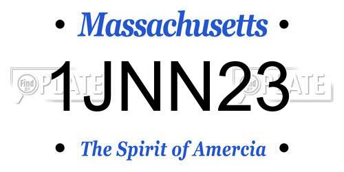 1JNN23 Massachusetts License Plate