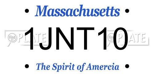 1JNT10 Massachusetts License Plate