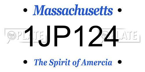 1JP124 Massachusetts License Plate