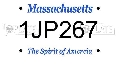 1JP267 Massachusetts License Plate