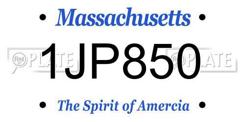 1JP850 Massachusetts License Plate