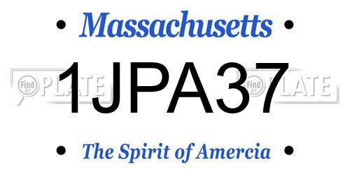 1JPA37 Massachusetts License Plate