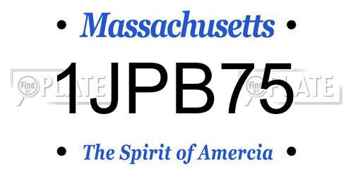 1JPB75 Massachusetts License Plate