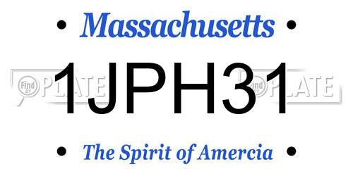 1JPH31 Massachusetts License Plate