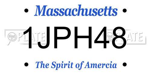 1JPH48 Massachusetts License Plate