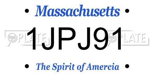 1JPJ91 Massachusetts License Plate