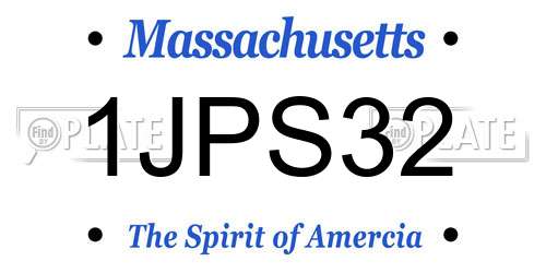 1JPS32 Massachusetts License Plate