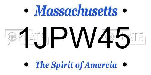 1JPW45 Massachusetts License Plate