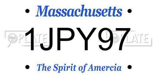 1JPY97 Massachusetts License Plate