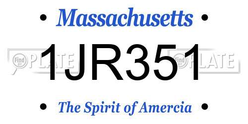1JR351 Massachusetts License Plate