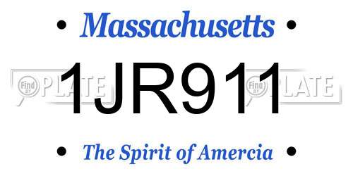 1JR911 Massachusetts License Plate