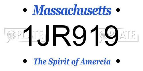 1JR919 Massachusetts License Plate