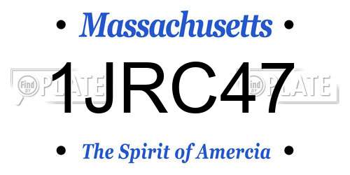 1JRC47 Massachusetts License Plate