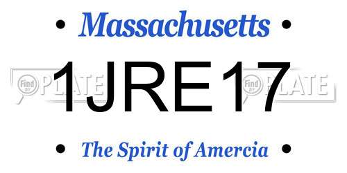 1JRE17 Massachusetts License Plate