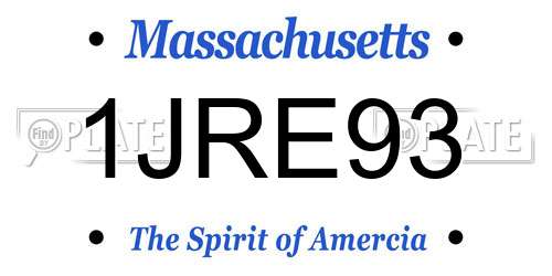 1JRE93 Massachusetts License Plate