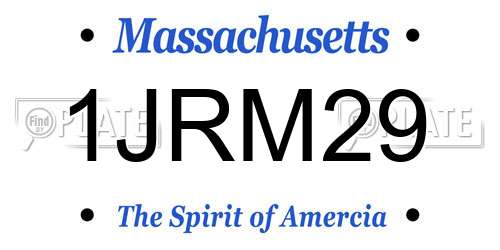 1JRM29 Massachusetts License Plate