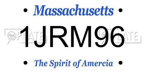 1JRM96 Massachusetts License Plate