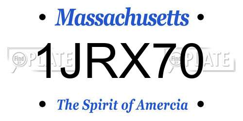1JRX70 Massachusetts License Plate