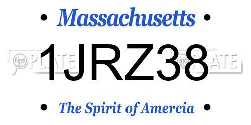 1JRZ38 Massachusetts License Plate