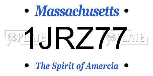 1JRZ77 Massachusetts License Plate