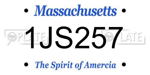 1JS257 Massachusetts License Plate