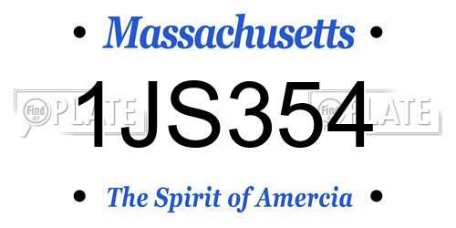 1JS354 Massachusetts License Plate