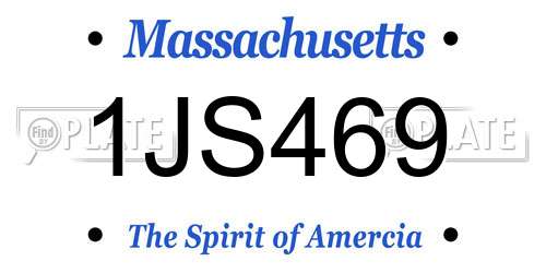 1JS469 Massachusetts License Plate